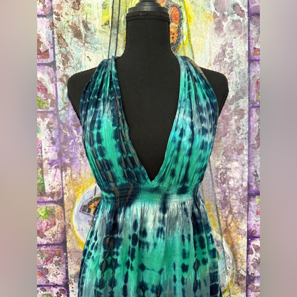 Vibrant Tie-Dye Halter Dress